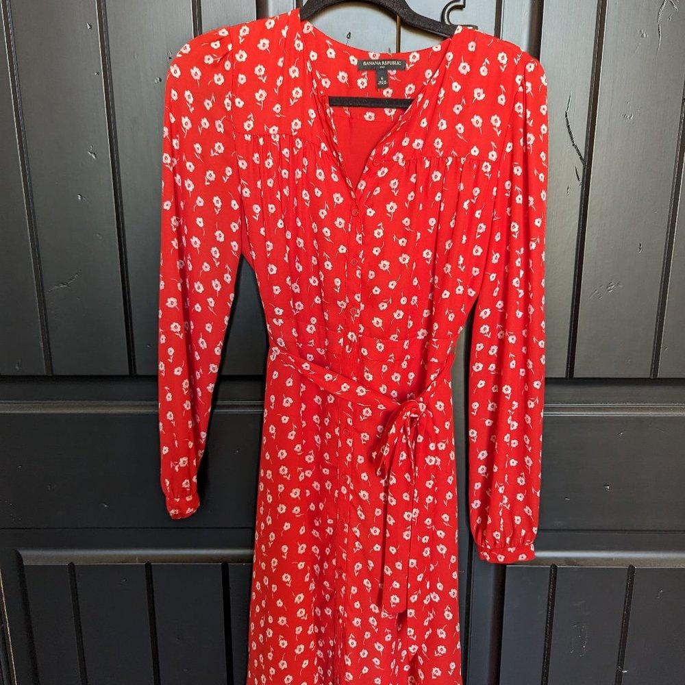 Banana Republic warm red dress, Size 4